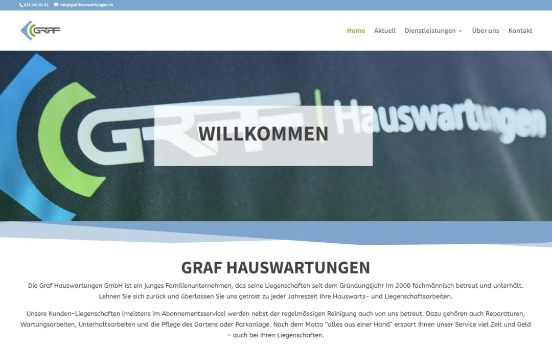 Graf Hauswartungen - Aktuelle Website