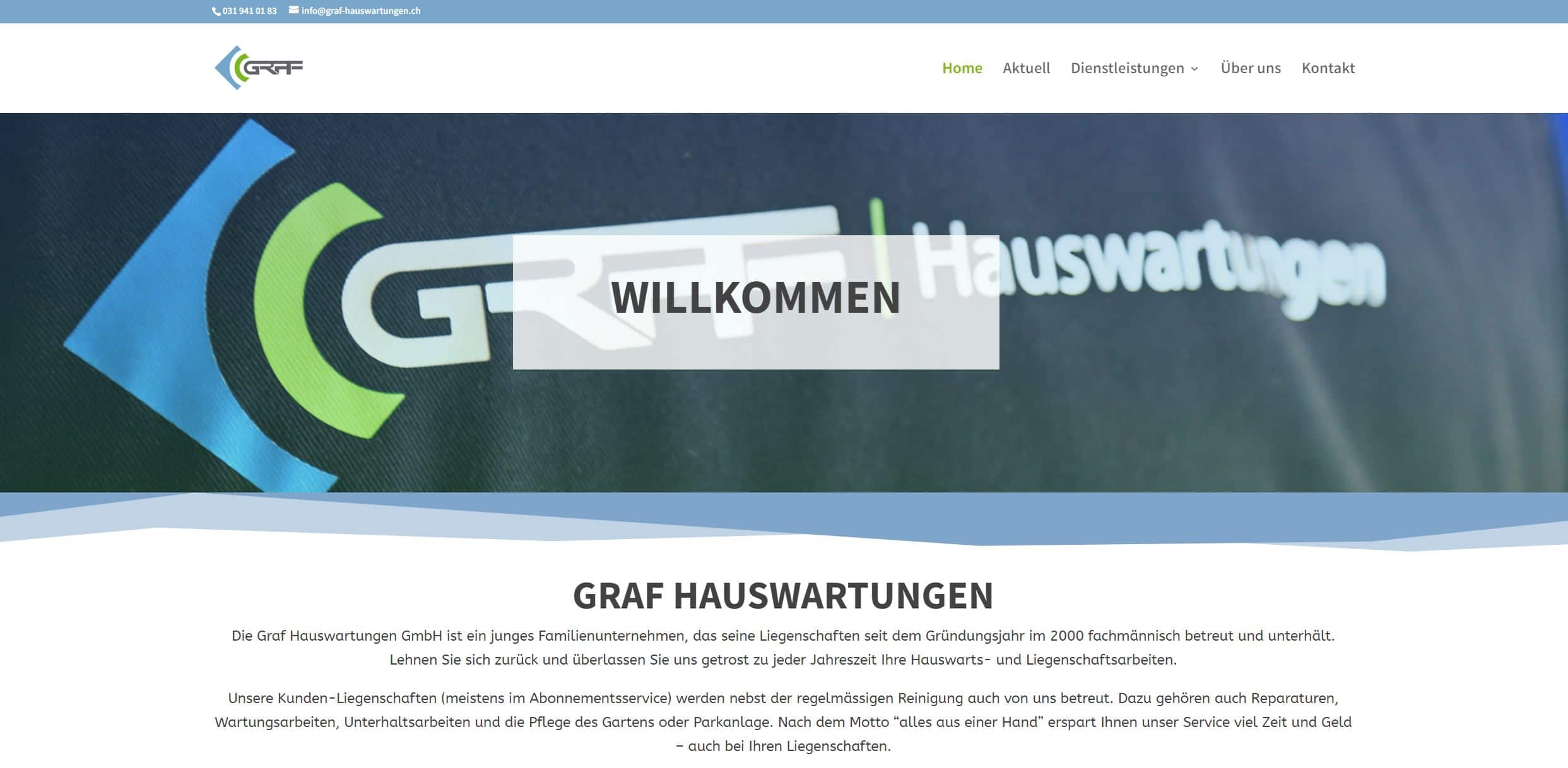 Graf Hauswartungen - Aktuelle Website